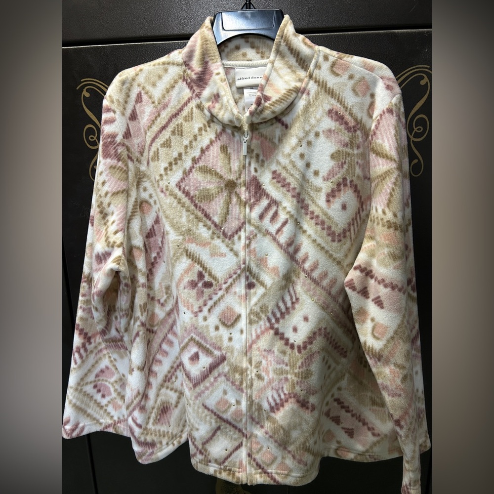 Alfred Dunner Soft Patterned Fleece Jacket